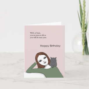 Tarjeta Gracioso cumpleaños adulto mayor Gato amante Sarcá