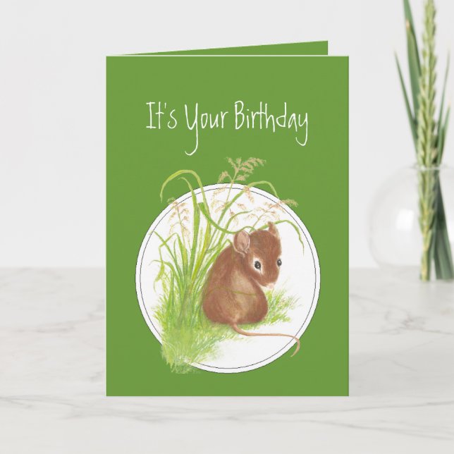 Tarjeta Gracioso, cumpleaños de la persona de ratones.Rató (Anverso)