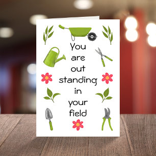 Tarjeta Gracioso cumpleaños jardinería cita inspiradora ju