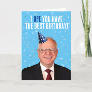Tarjeta Gracioso cumpleaños Tim Walz - ESPERO que tengas l