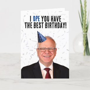Tarjeta Gracioso cumpleaños Tim Walz - ESPERO que tengas l