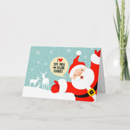 Tarjeta Gracioso cute vegan a Santa Claus