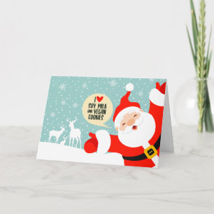 Tarjeta Gracioso cute vegan a Santa Claus