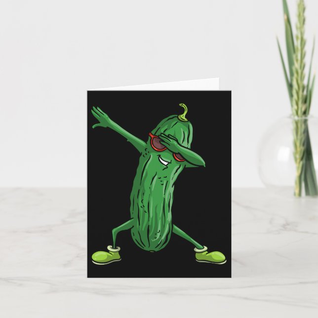Tarjeta Gracioso Dabbing Pickle Gire Cute Dancing Cucumber (Anverso)