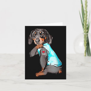 Tarjeta Gracioso Dachshund Dog Tattoo Me Encanta Mamá Dogm