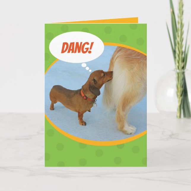 Tarjeta Gracioso Dachshund se desmorona con el trasero de  (Anverso)
