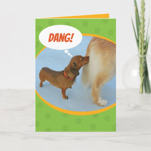 Tarjeta Gracioso Dachshund se desmorona con el trasero de