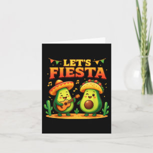 Tarjeta Gracioso De La Fiesta De Aguacate &amp; Tacos Cinc