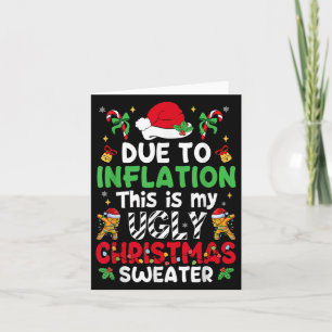 Tarjeta Gracioso Debido A La Inflación Los Navidades Feo L