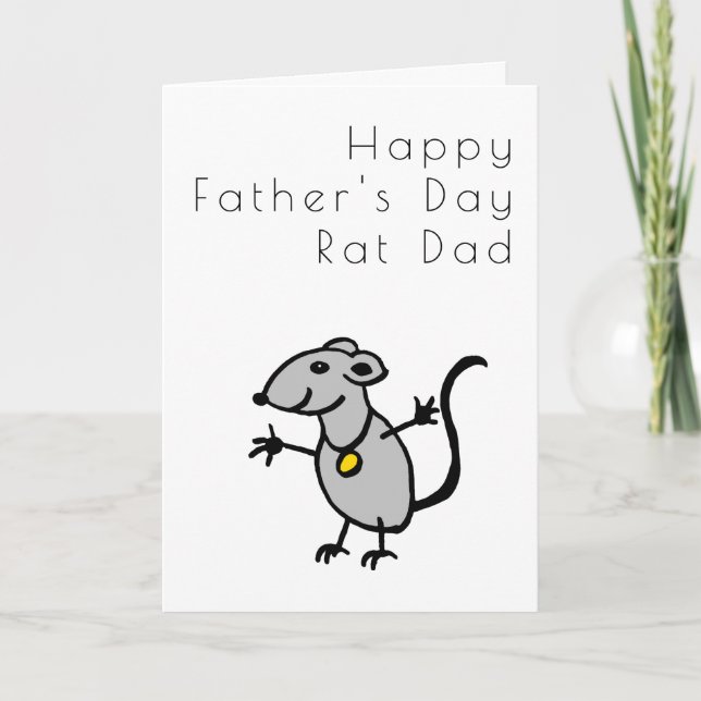 Tarjeta Gracioso del Día de los Padres Ratas (Anverso)