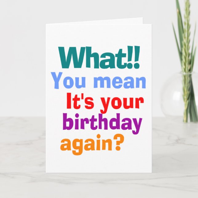 Tarjeta Gracioso deseo de cumpleaños feliz (Anverso)