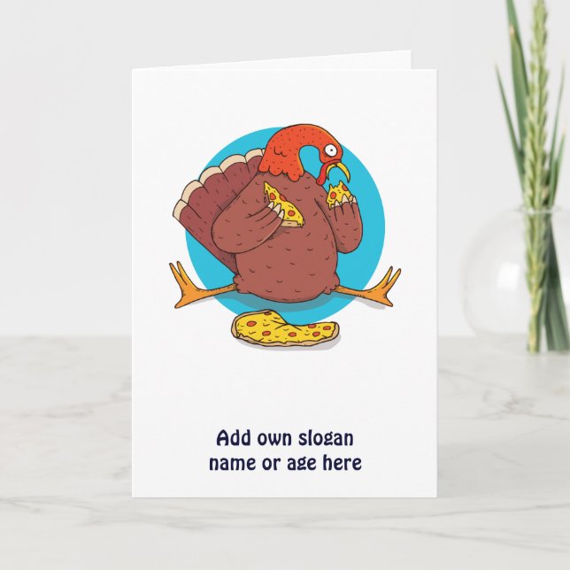 Tarjeta Gracioso Día de Acción de Gracias Turquía comiendo (Anverso)