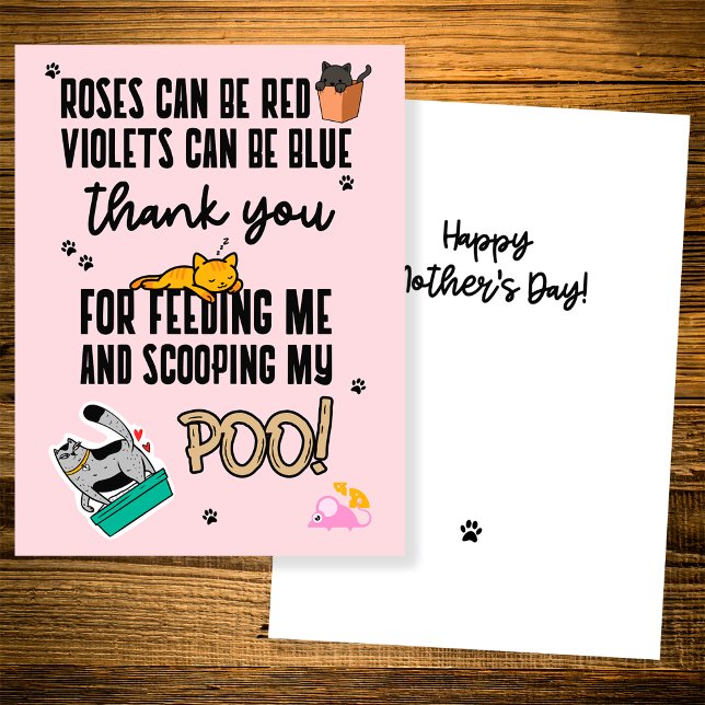 Tarjeta Gracioso día de la madre rosa dulce lindo del gato (Subido por el creador)