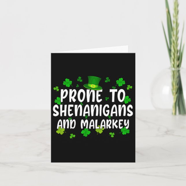 Tarjeta Gracioso Día De Sta Patronos Propenso A Los Shenan (Anverso)