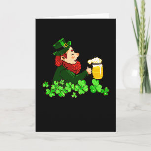 Tarjeta Gracioso dibujo de Leprechaun irlandés