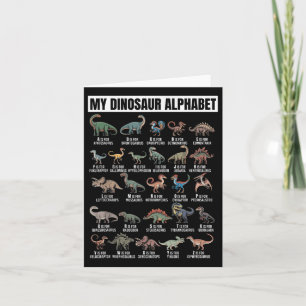 Tarjeta Gracioso Dinosaurio Alphabet Abc Para Niños Amante