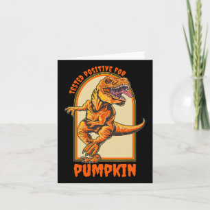 Tarjeta Gracioso Dinosaurio De Halloween Testado Positivo 