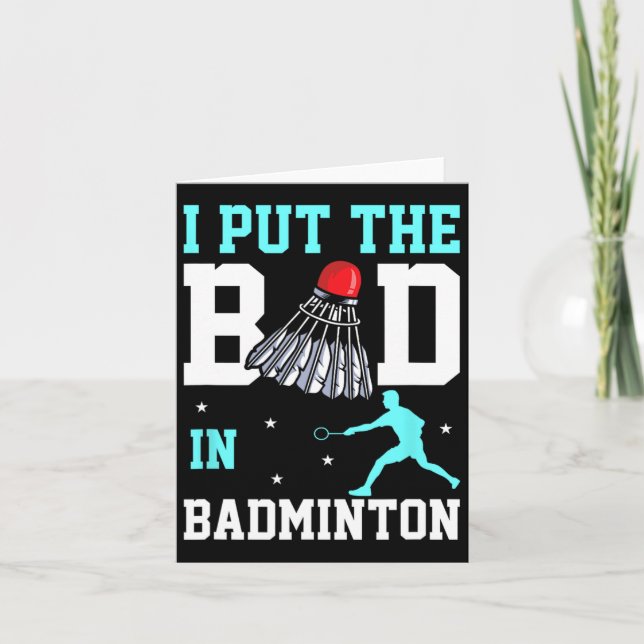 Tarjeta Gracioso Diseño De Badminton - Ich Bin Das Bad En  (Anverso)