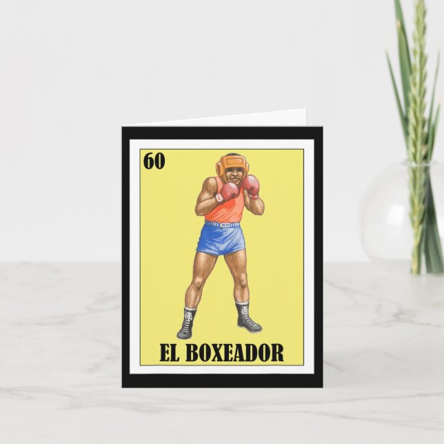 Tarjeta Gracioso diseño de boxeo mexicano - El Boxeador 2 (Anverso)