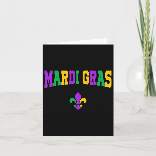 Tarjeta Gracioso disfraz de carnaval de Mardi Gras para ho (Anverso)