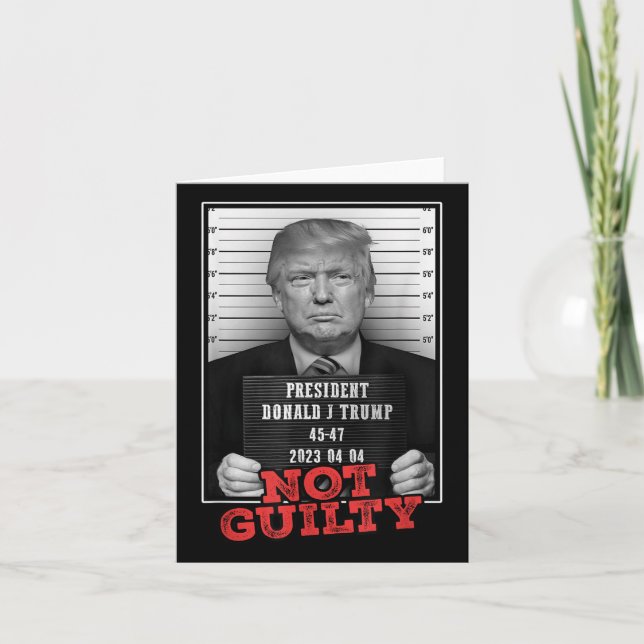 Tarjeta Gracioso Donald Trump no es culpable de asesinato, (Anverso)
