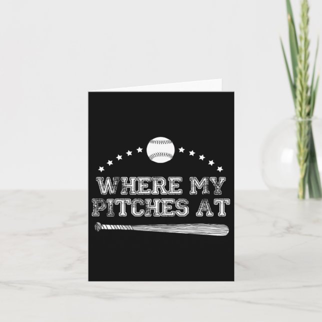 Tarjeta Gracioso Donde Mis Pisos En El Regalo De Softball  (Anverso)