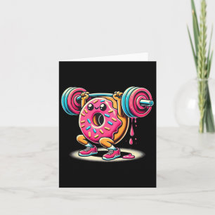 Tarjeta Gracioso Donut Bodybuilding Halterofilia Gimnasio