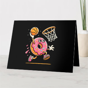 Tarjeta Gracioso Donut Dunking Basketball Food Champ Sport