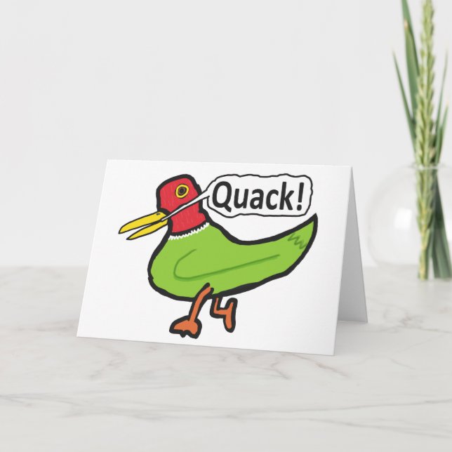 Tarjeta Gracioso Duck Quacking (Anverso)