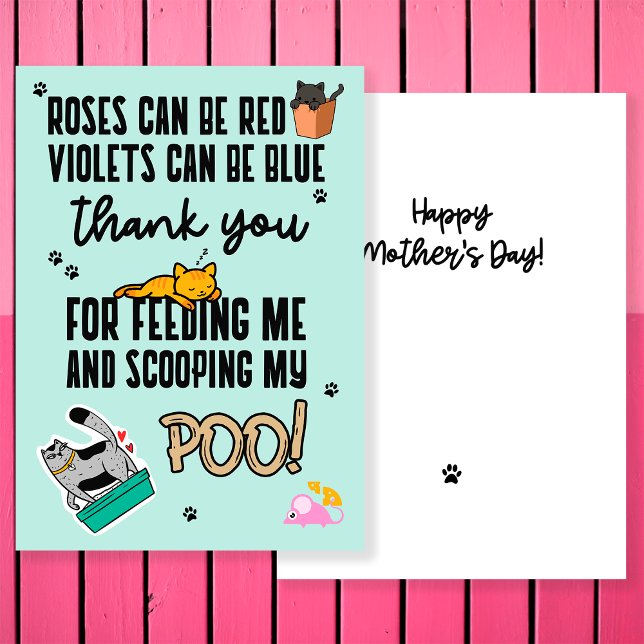 Tarjeta Gracioso dulce azul feliz día de la madre desde el (Subido por el creador)
