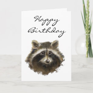 Tarjeta Gracioso, Edad Mayor, Humor, Raccoon Cumpleaños