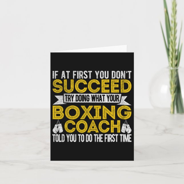 Tarjeta Gracioso entrenador de boxeo retro (Anverso)