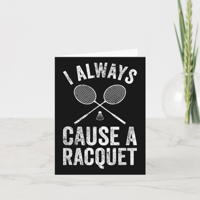 Tarjeta Gracioso entrenador del jugador de bádminton, siem (Anverso)