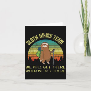 Tarjeta Gracioso Equipo de Senderismo Retro Vintage Sloth 