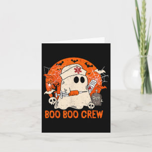 Tarjeta Gracioso fantasma Boo Boo Crew Enfermería de enfer
