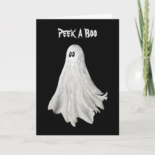 Tarjeta Gracioso Fantasma Del Pasado Dibujo De Halloween (Anverso)