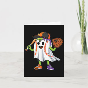 Tarjeta Gracioso Fantasma Halloween Béisbol Chicas