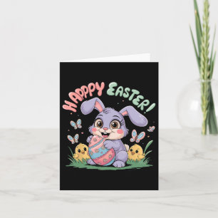 Tarjeta Gracioso Feliz Pascua Conejo Niños Pequeños Rabino