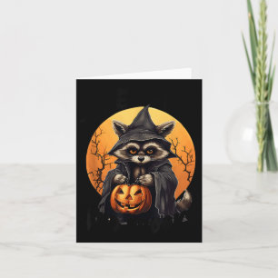 Tarjeta Gracioso Feral Y Tocante Cute Raccoon Halloween Pa