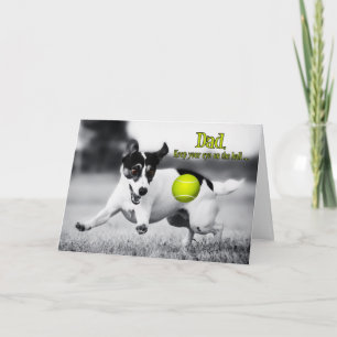 Tarjeta Gracioso Fetch Jack Russell Dog Fathers Day
