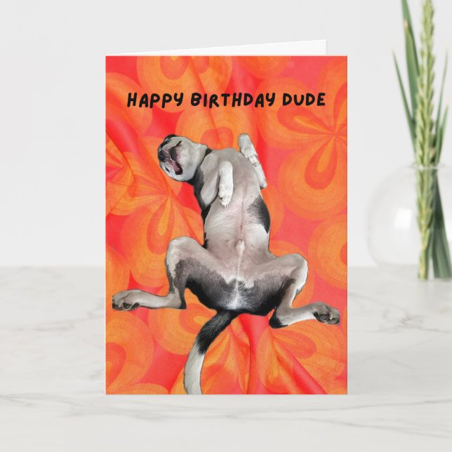 Tarjeta Gracioso Fiesta de Perro Animal Feliz Cumpleaños (Anverso)