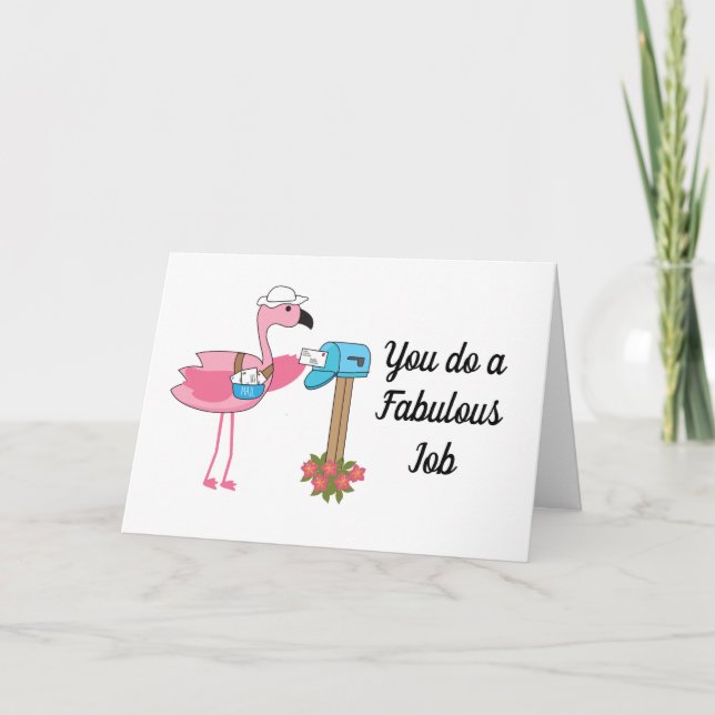 Tarjeta Gracioso flamingo de Florida Mail Lady Carrier (Anverso)