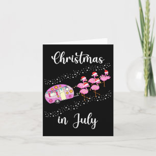 Tarjeta Gracioso Flamingo Navidades de coches de Camping R