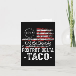 Tarjeta Gracioso Foxtrot Delta Taco