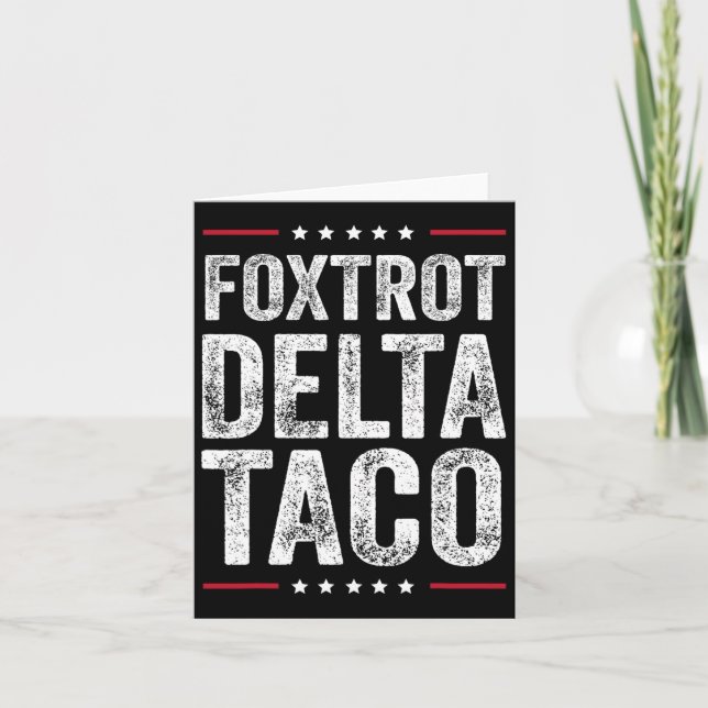 Tarjeta Gracioso Foxtrot Delta Taco2 (Anverso)