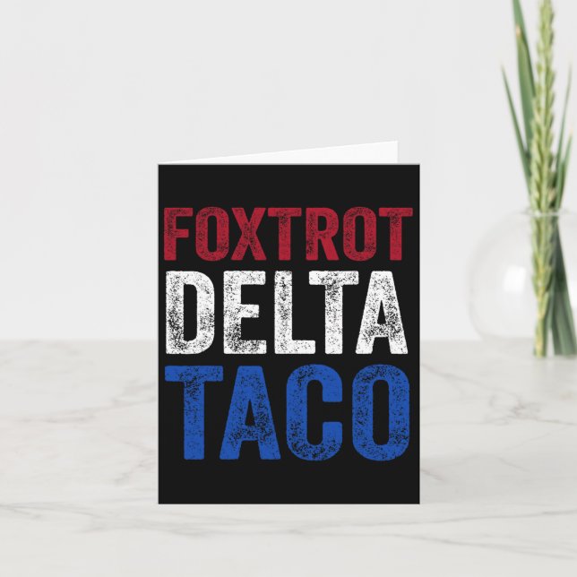 Tarjeta Gracioso Foxtrot Delta Taco8 (Anverso)