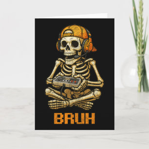 Tarjeta Gracioso Gamer Skeleton Gamer Adolescentes Jóvenes