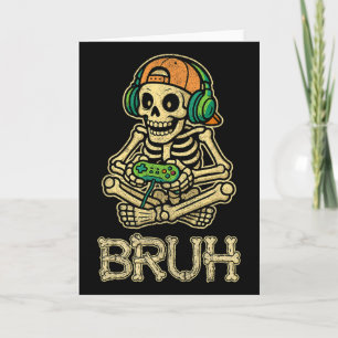 Tarjeta Gracioso Gamer Skeleton Gamer Adolescentes Jóvenes