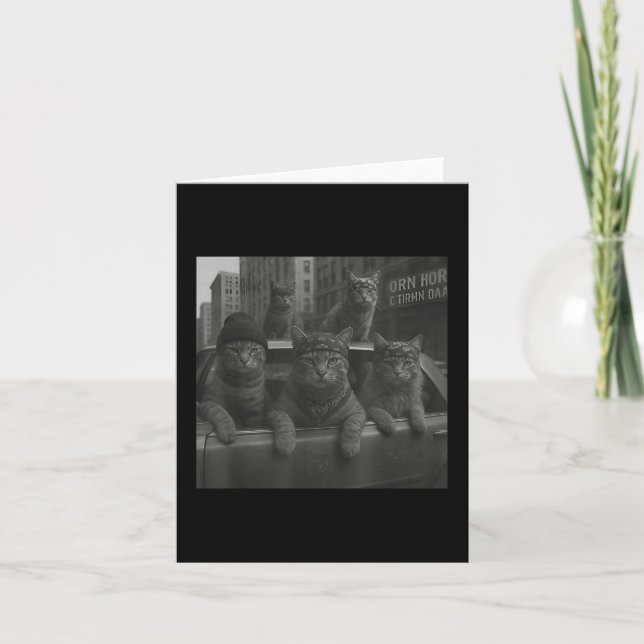 Tarjeta Gracioso Gang Meme Calle Sarcástico Gangster Gato (Anverso)