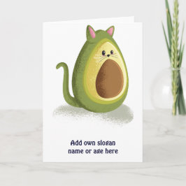 Tarjeta Gracioso gato aguacate lindo regalo de moda gráfic